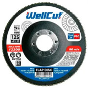 Диск пелюстковий торцевий по металу Wellcut, 125x22,2,т29, Р80